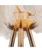 Lampe de Table Feather Stand doré/blanc - Ø 40x60 cm
