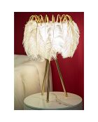 Lampe de Table Feather Stand doré/blanc - Ø 40x60 cm