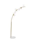 Lampadaire Glamy Arc 6 Luci doré/blanc - 130x45x220-246 cm