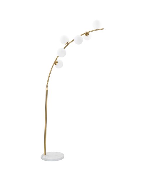 Lampadaire Glamy Arc 6 Luci doré/blanc - 130x45x220-246 cm