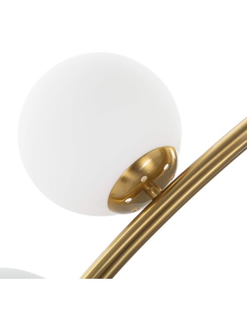 Lampadaire Glamy Arc 6 Luci doré/blanc - 130x45x220-246 cm