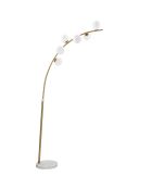 Lampadaire Glamy Arc 6 Luci doré/blanc - 130x45x220-246 cm