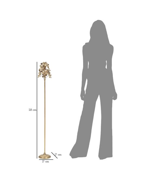 Bougeoir Flowy doré - Ø 17x118 cm