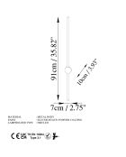 Applique murale Sword dorée - 91x10x7 cm