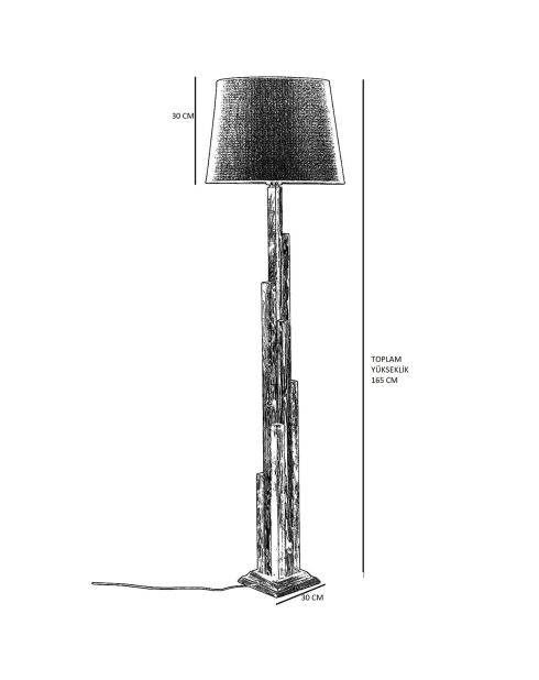 Lampadaire Kule marron/noir - D.45x31 cm