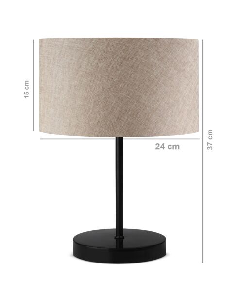 AYD tafellamp beige/zwart - 24x15 cm