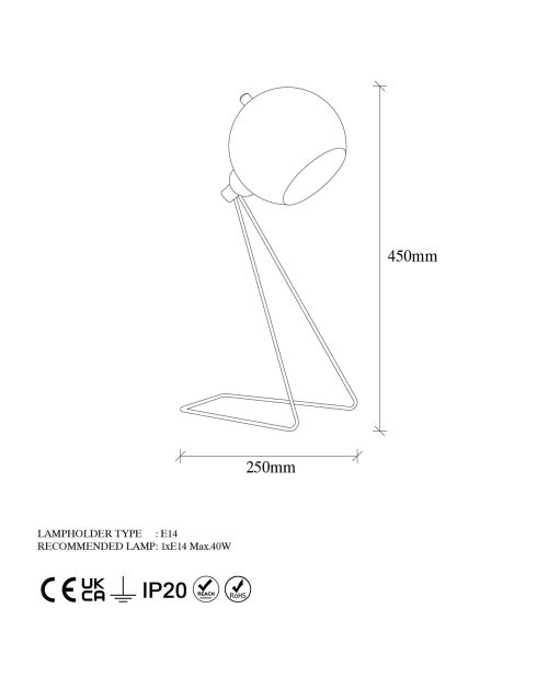 Lampe de table Mixed bronze - 28x15x45 cm