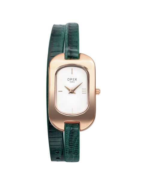 Montre Femme Ballerine lézard bleu canard