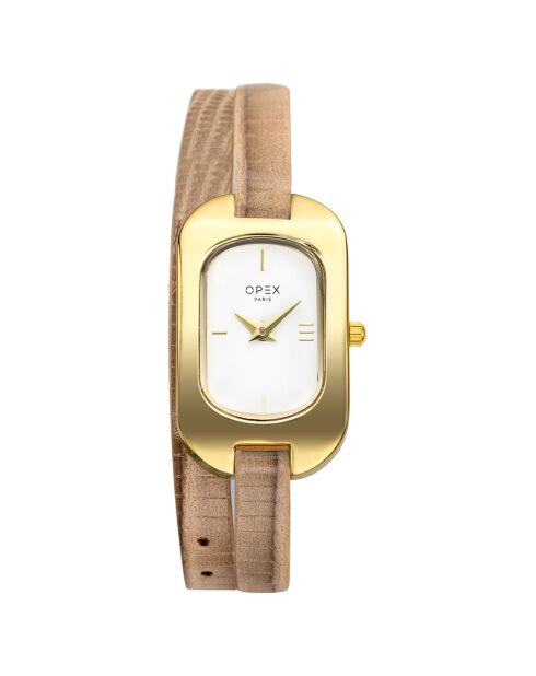 Montre Femme Ballerine lézard beige