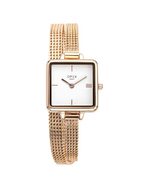 Montre Femme Mini Square doré rose