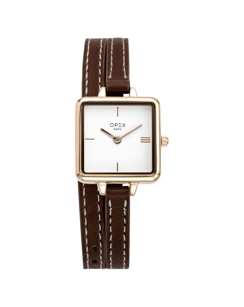 Montre Femme Mini Square marron