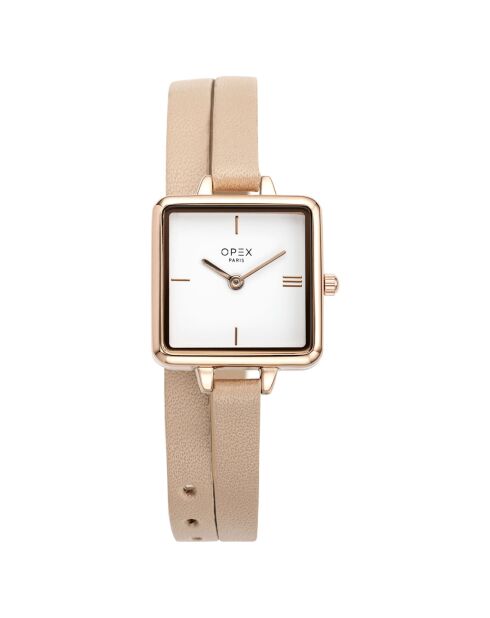 Montre Femme Mini Square beige