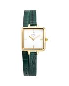Montre Femme Mini Square lézard bleu canard