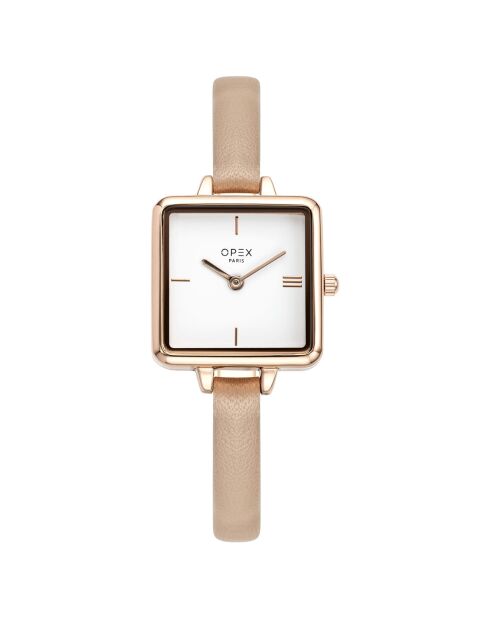 Montre Femme Mini Square beige
