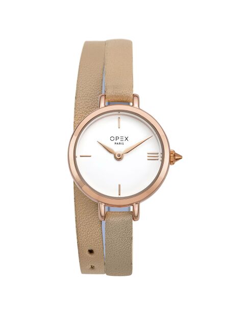 Montre Femme Mini Rotonde beige