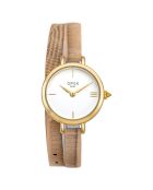 Montre Femme Mini Rotonde lézard beige