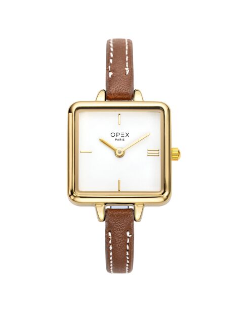 Montre Femme Mini Square marron