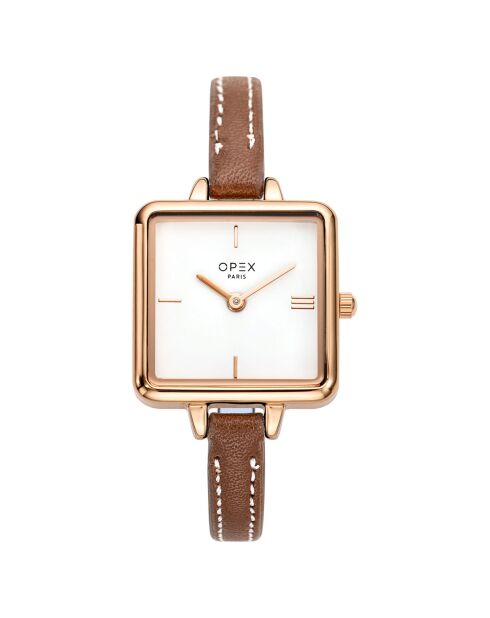 Montre Femme Mini Square marron