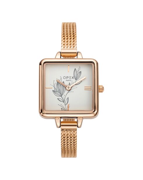 Montre Femme Mini Square doré rose
