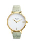 Montre Femme Rotonde croco menthe