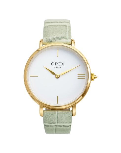 Montre Femme Rotonde croco menthe
