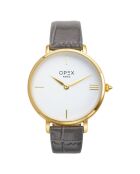 Montre Femme Rotonde croco grise