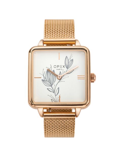 Montre Femme Square doré rose