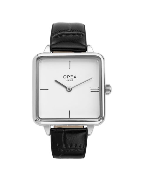 Montre Femme Square croco noire