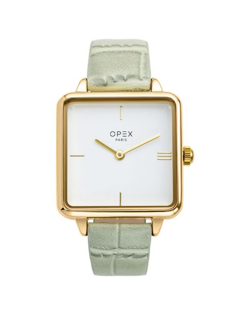 Montre Femme Square croco menthe