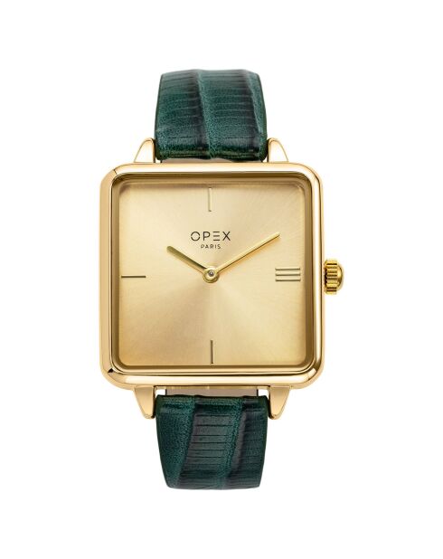 Montre Femme Square lézard bleu canard