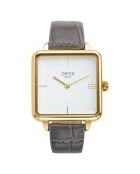 Montre Femme Square croco grise