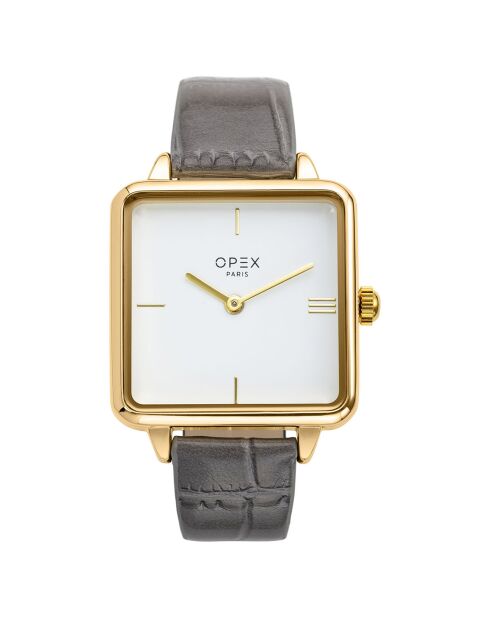 Montre Femme Square croco grise