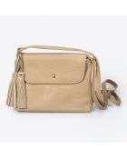 Borsa a tracolla Arya in pelle taupe - 24x6x17 cm