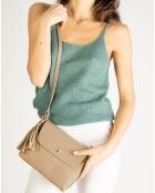 Borsa a tracolla Arya in pelle taupe - 24x6x17 cm