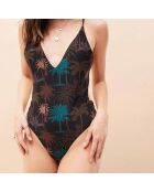 Maillot de bain 1 pièce Anastasia noir/vert