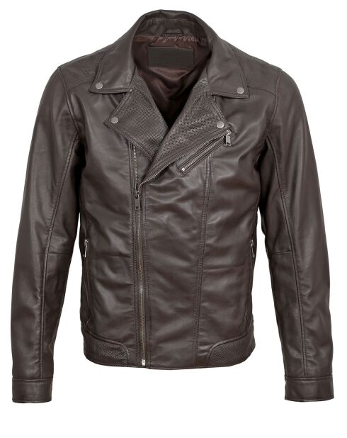 Veste en Cuir Brazza marron