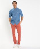 Pantalon chino Slim Fit uni orange moyen