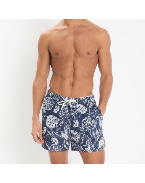 Short de Bain à fleurs bleu/blanc