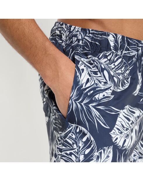 Short de Bain à fleurs bleu/blanc