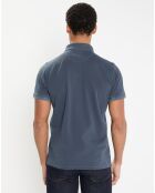 Polo uni Piqué délavé bleu foncé