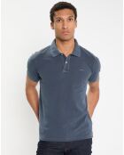 Polo uni Piqué délavé bleu foncé