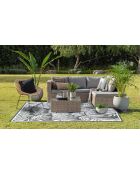 Tapis extérieur rectangulaire Hawaï motifs palmiers gris - 180x280 cm