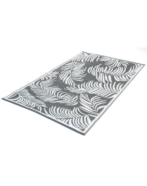 Tapis extérieur rectangulaire Hawaï motifs palmiers gris - 180x280 cm