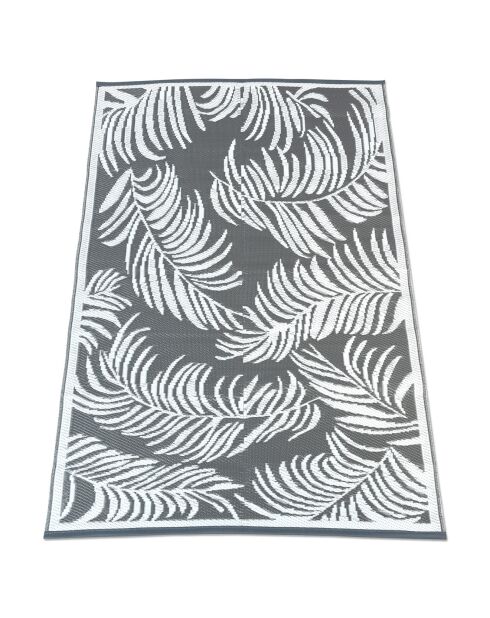 Tapis extérieur rectangulaire Hawaï motifs palmiers gris - 180x280 cm