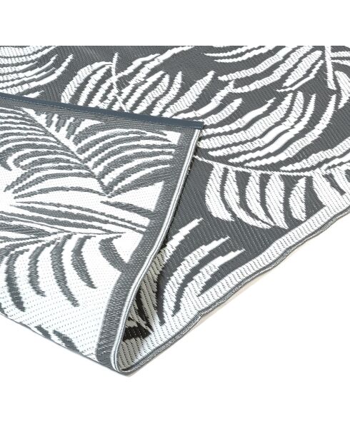 Tapis extérieur rectangulaire Hawaï motifs palmiers gris - 180x280 cm