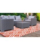 Tapis extérieur rectangulaire Vahiné motifs losanges terracotta - 270x470 cm