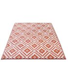 Tapis extérieur rectangulaire Vahiné motifs losanges terracotta - 270x470 cm