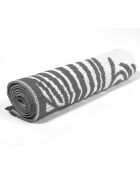 Tapis extérieur rectangulaire Hawaï motifs palmiers gris - 270x470 cm