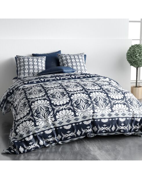 Parure housse de couette Folk bleue