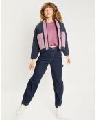 Veste réversible sherpa marine/rose